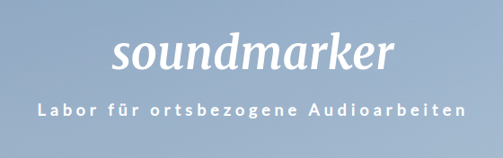 Soundmarker - Labor für ortsbezogene Audioarbeiten Logo von Soundmarker, dem Labor für ortsbezogene Audioarbeiten